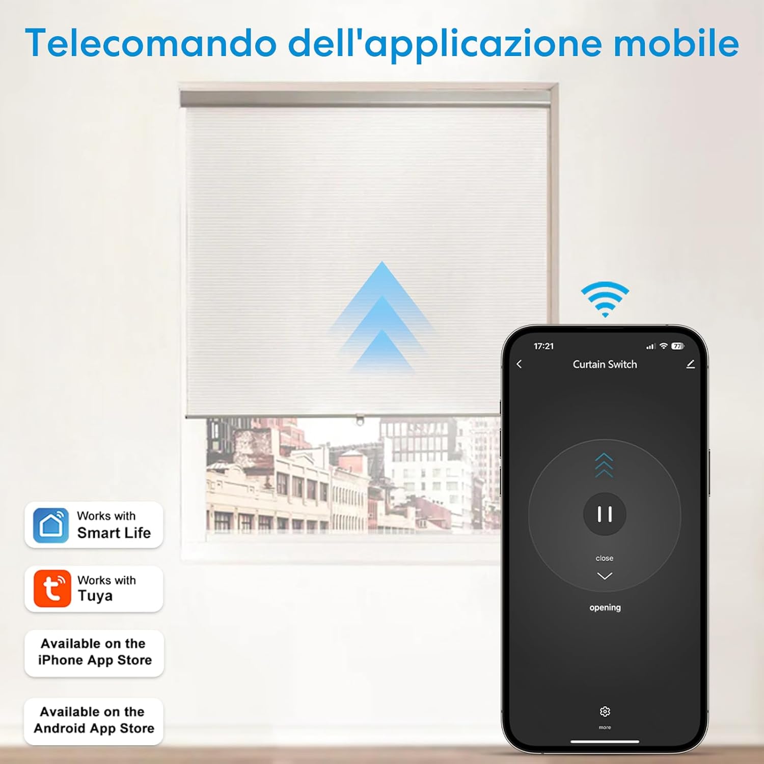 Mobile application remote control for LoraTap shutter switch