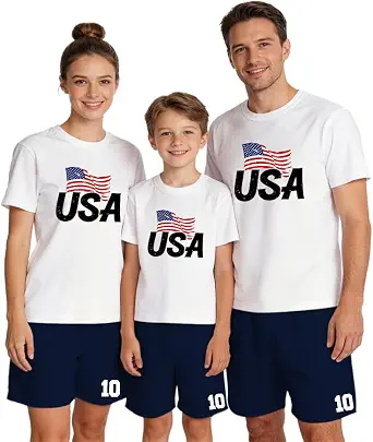 Soccer Family T-Shirt and Shorts Set with Stickers & Tournament Bracket