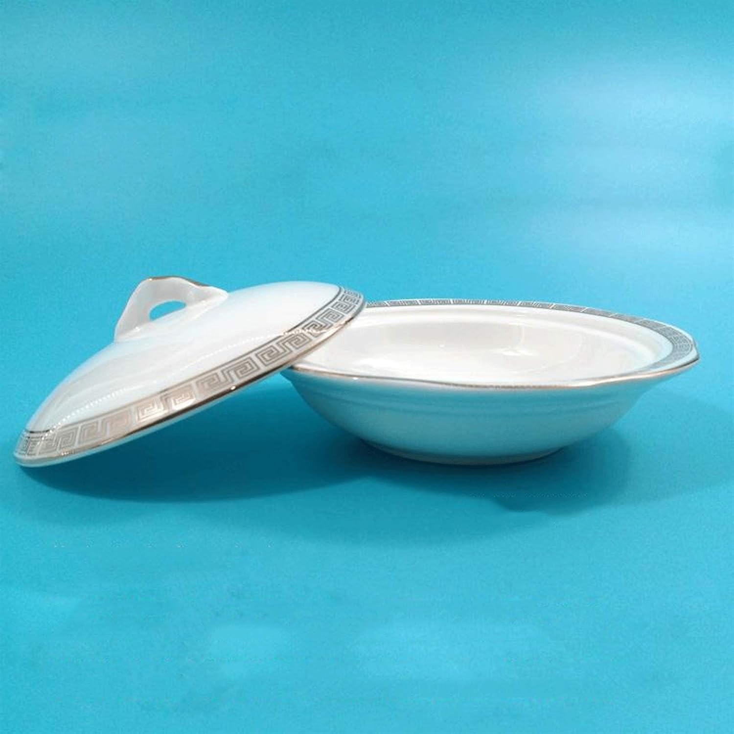 バター食器セット/バター容器 バターディッシュホテルの蓋付き、ゴールデントリム、ハンドル付きホワイトバターラック（大容量） バターラ