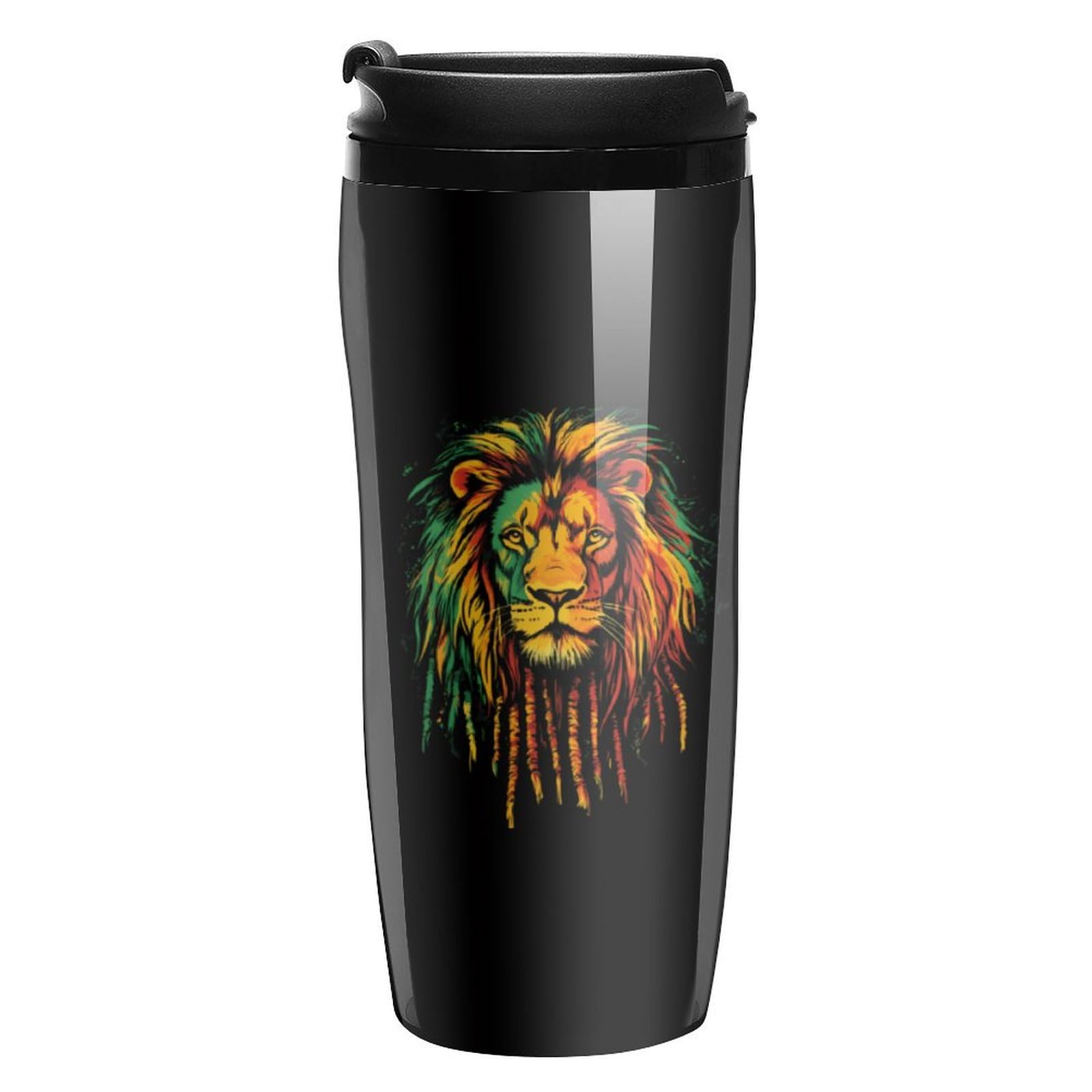 Rasta Lion Jamaican Insulated Tumblers with Lid Double-Wall Coffee Cup Cute Travel Mug Reusable for Hot/Ice Drinks