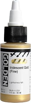 GOLDEN High Flow Acrylics, Iridescent Gold Fine, 1 fl. oz. Bottle