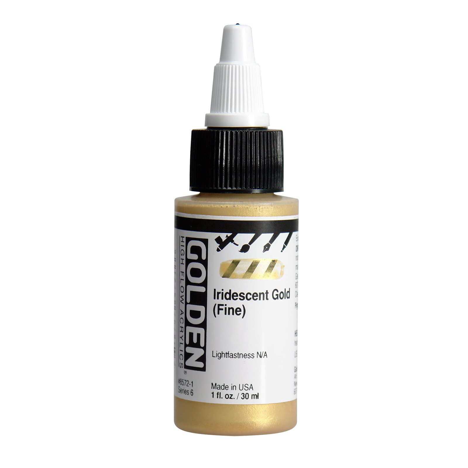 Vernice Acrilica Oro High Flow – Argento Iridato Fine, Bottiglia 113,4g Per Artisti E Hobbisti