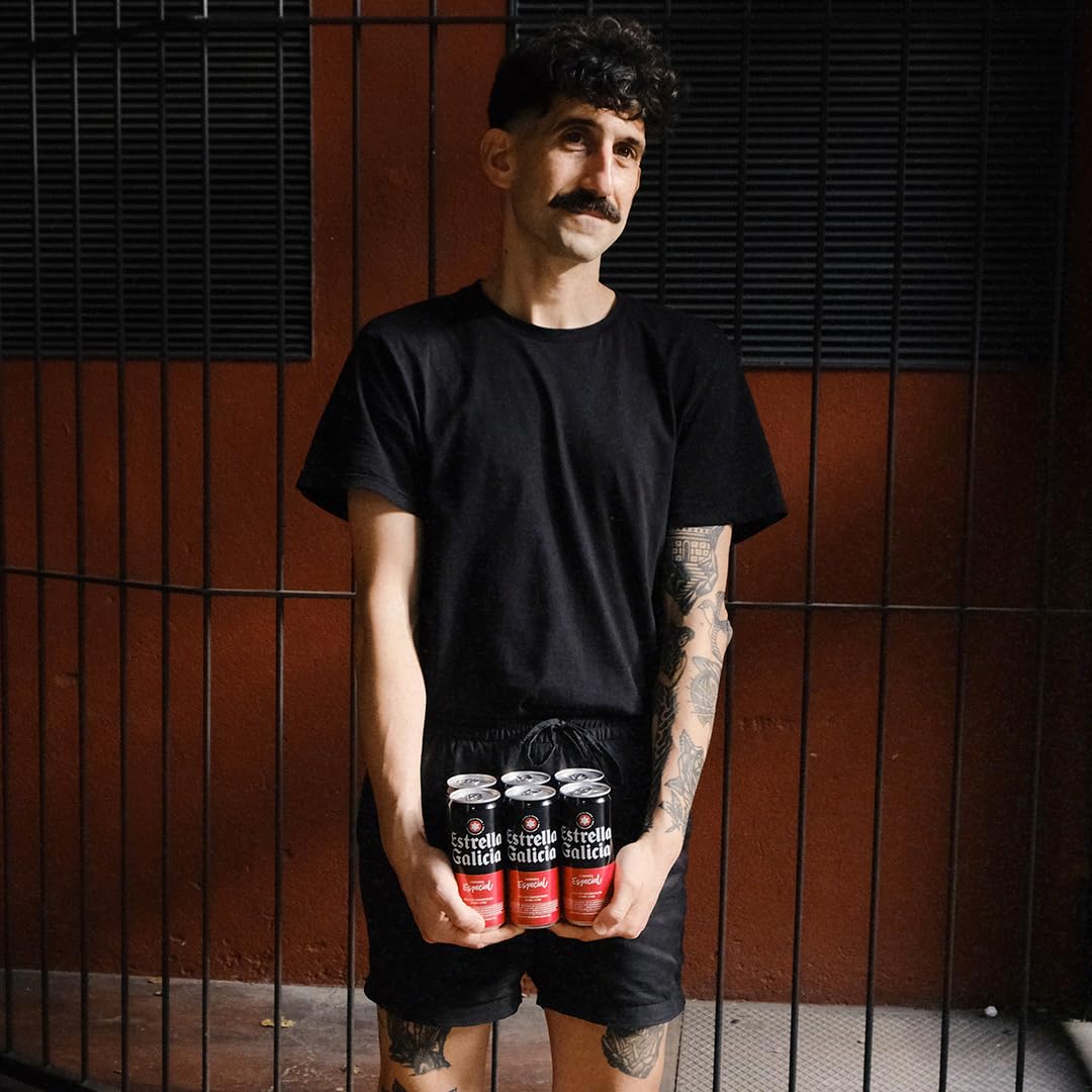 Estrella Galicia Especial - Cerveza Lager Especial, Pack de 24 Latas x 33 cl, Sabor Ligero y Amargo, Aroma a Lúpulo, 5,5% Volumen de Alcohol — view 9