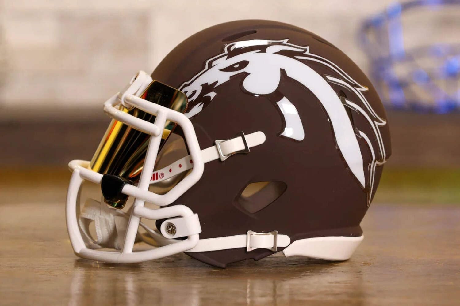 Western Michigan Collectible Speed Mini Helmet - GG Special Edition - with Free USA Flag Decal - Perfect for Sports Fans and Collectors - Green Gridiron