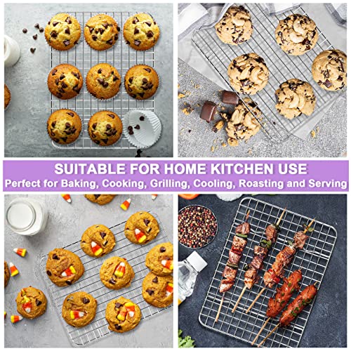 10.5 Inch Toaster Oven Pan With Rack Set Of 2, P&P Chef Stainless Steel Baking Pan Toaster Oven Tray With Cooking Rack, Corrugated Bottom & Grid Mesh Rack, Oven Safe, 2 Pans +2 Racks #TOP5