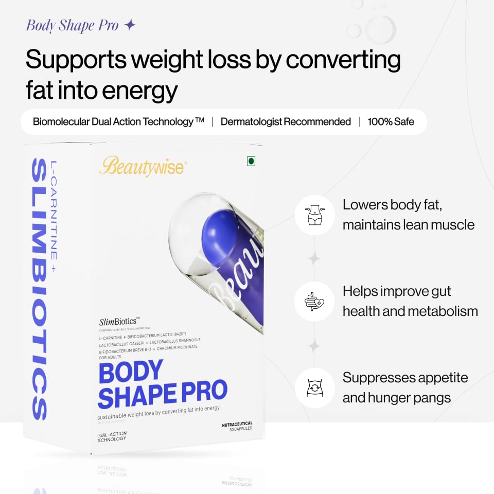 Beautywise Dual Action Body Shape | Weight Management | Helps Convert Fat into Energy Supplement for Men & Women (60 Capsules) - Image 2 thumbnail