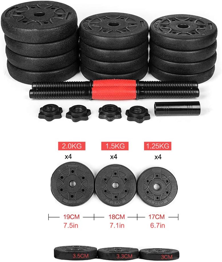 1 Pair Adjustable Dumbbells Barbell 2 in 1 with Connector, 44lbs Adjustable Solid Fitness Unisex Dumbbell Set Safety Non-Slip Dumbbells Gym Exercise Training Tools