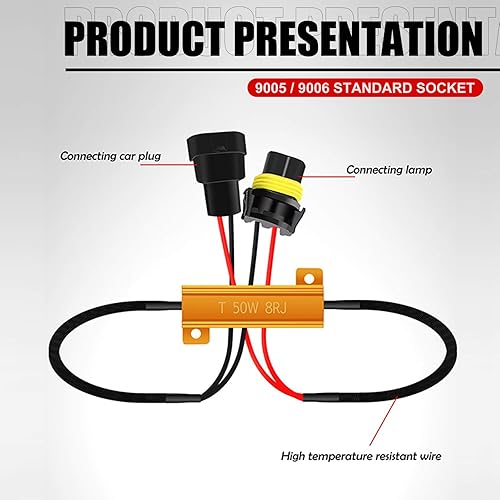 Miniatura 2 de 2 unidades 90059006 de bombillas LED para automóvil, carcasa de aleación de ultra alta frecuencia de alta potencia, resistencia de luz antiniebla,