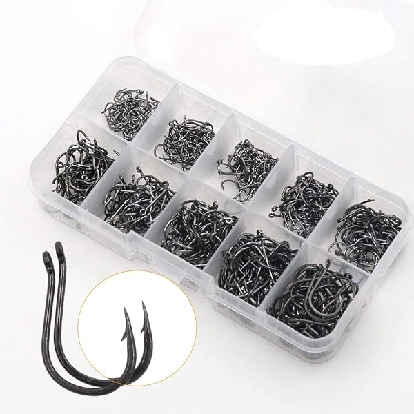 BiaoGan Assorted Fishing Hooks 500 Pcs in Portable Box