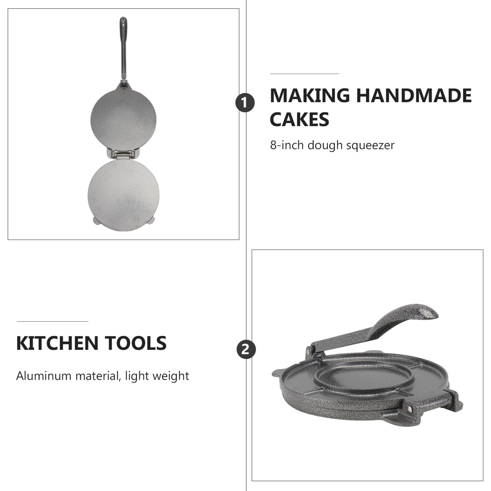 STOBAZA Prensa para Tortillas de Forma Redonda 15 Cm Aluminio Resistente Corrosión Herramienta para Hacer Tortillas de Maíz y Harina Utensilio de Cocina para Uso Doméstico y Profesional