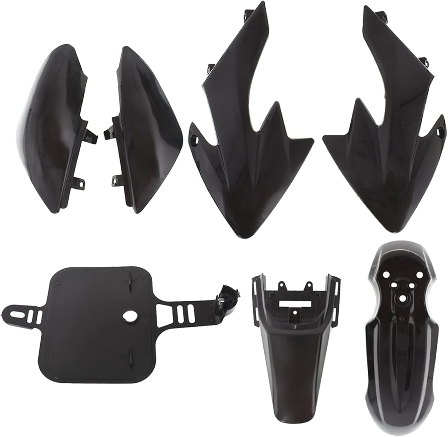 munirater Plastic Mud Guard Body Work Fairing Kit Set Replacement for XR50 CRF50 SDG SSR 107 125 Dirt Pit Bike Black