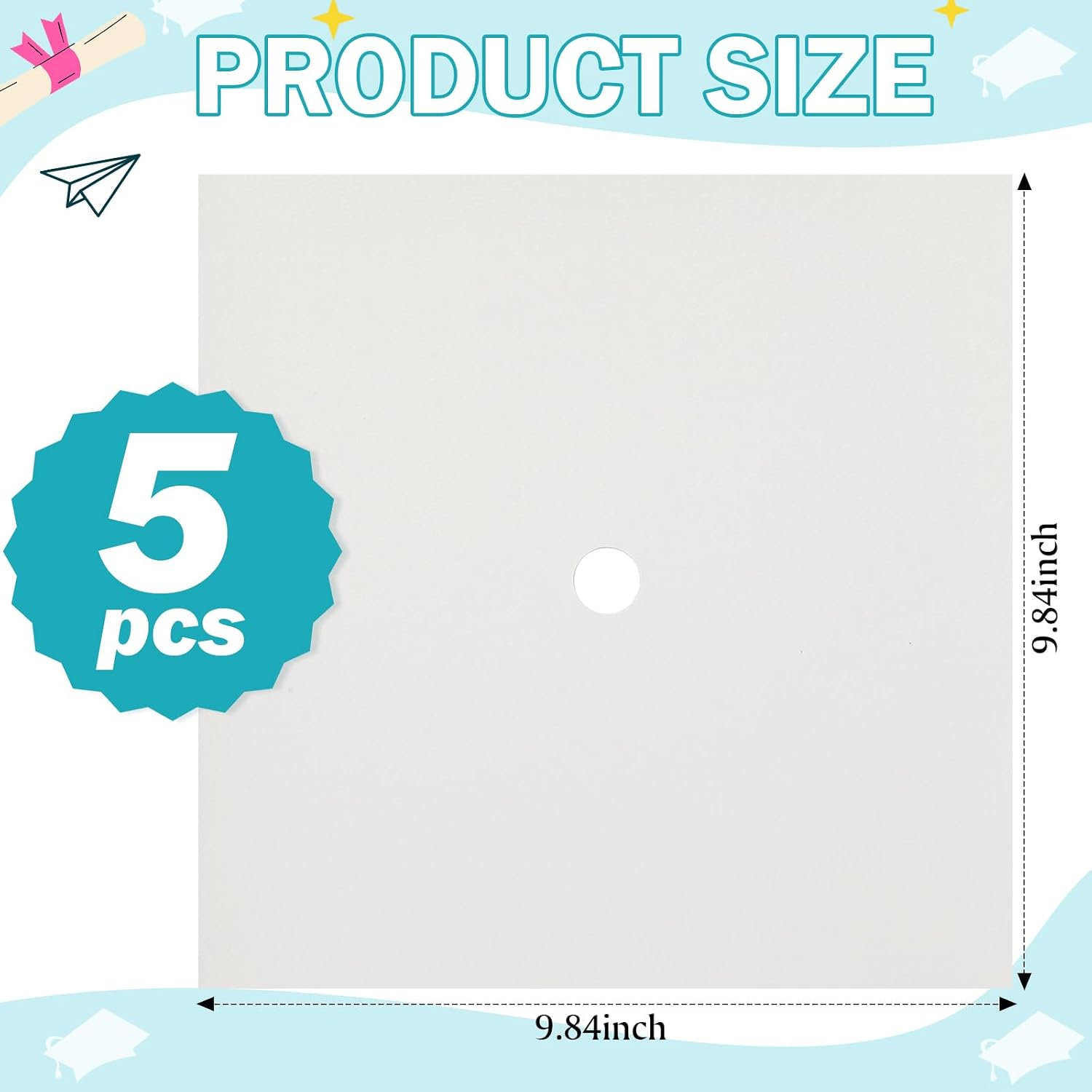 5 Sheets Leather Heavyweight Premium Construction Paper for Graduation Grad Caps Decorations, 10x10 Inch Self-Adhesive Card Stock Grad Cap for DIY Graduation Hat Topper Party Decoration(Beige)