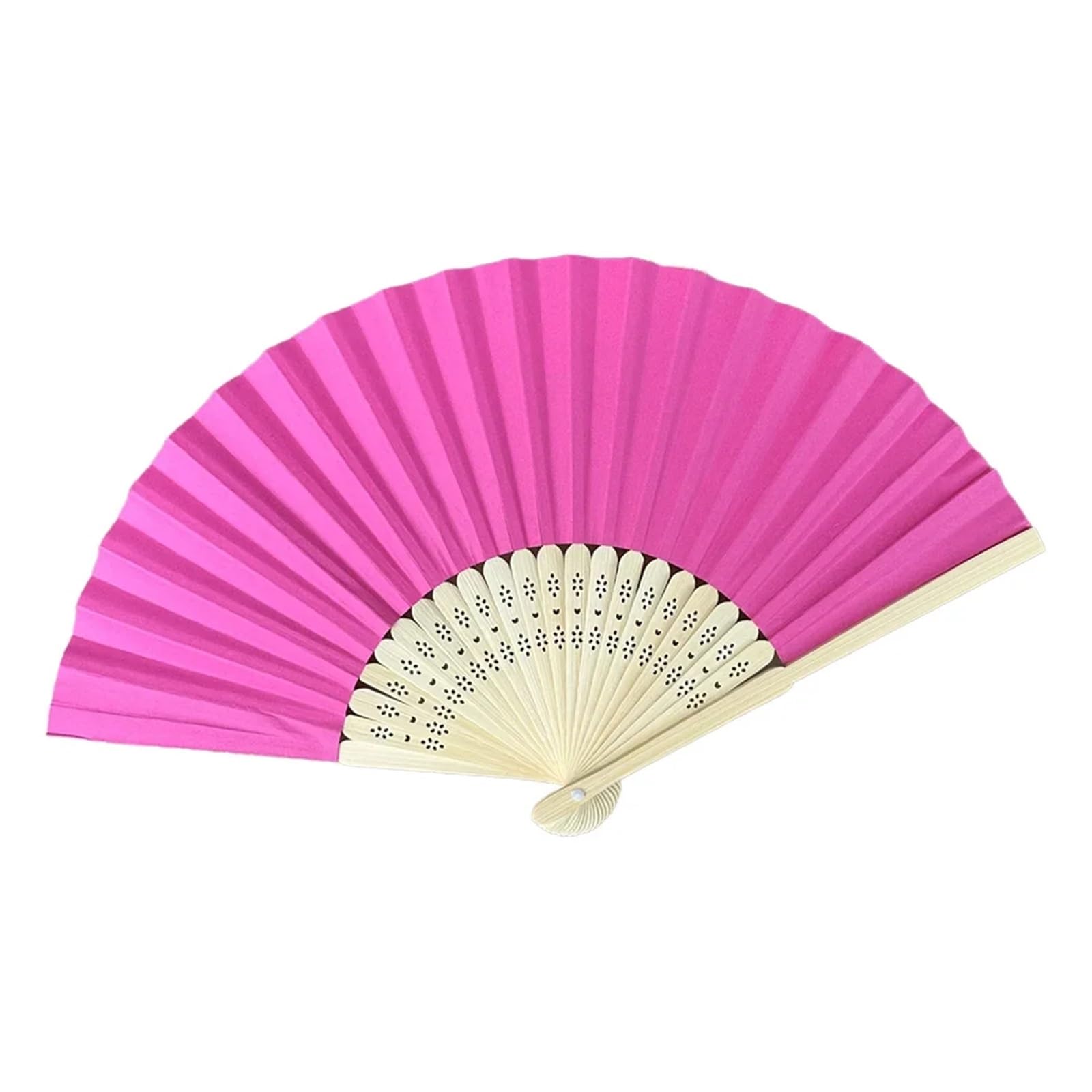 Papier-Faltfächer 20PC Handfächer Bambus Papierfächer Faltbare Fächer Einfarbig Hochzeitsdekoration Fächer DIY Gastgeschenk for Hochzeit Geburtstag Sommerparty(Rose Red)