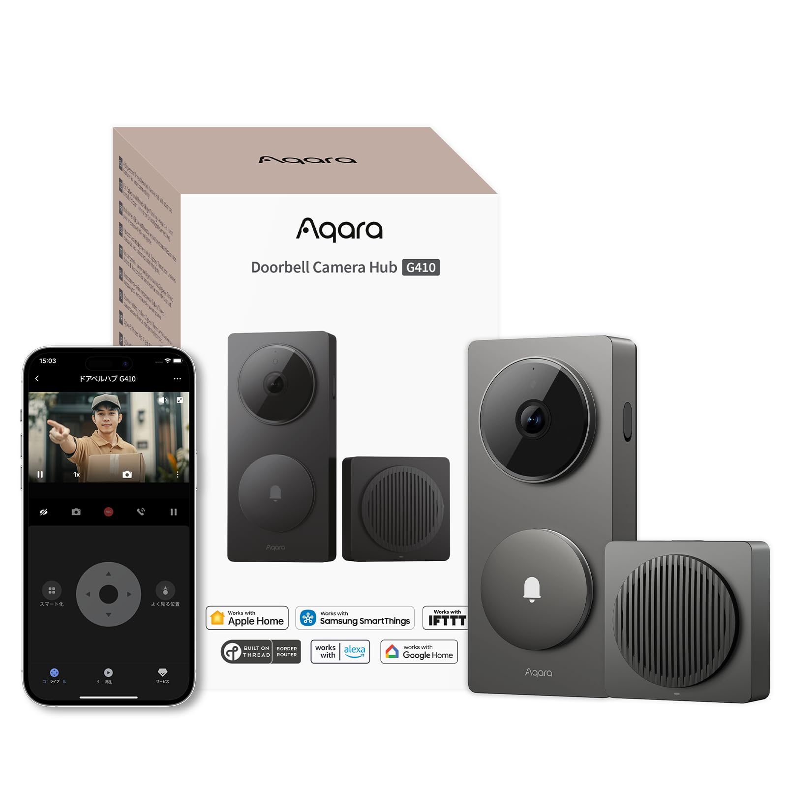 Aqara ドアベル G410 スマホ連動　カメラ付き　インターホン　ドアホン Amazon.co.jp: Aqara インターホン ドアホン ワイヤレス スマホ
