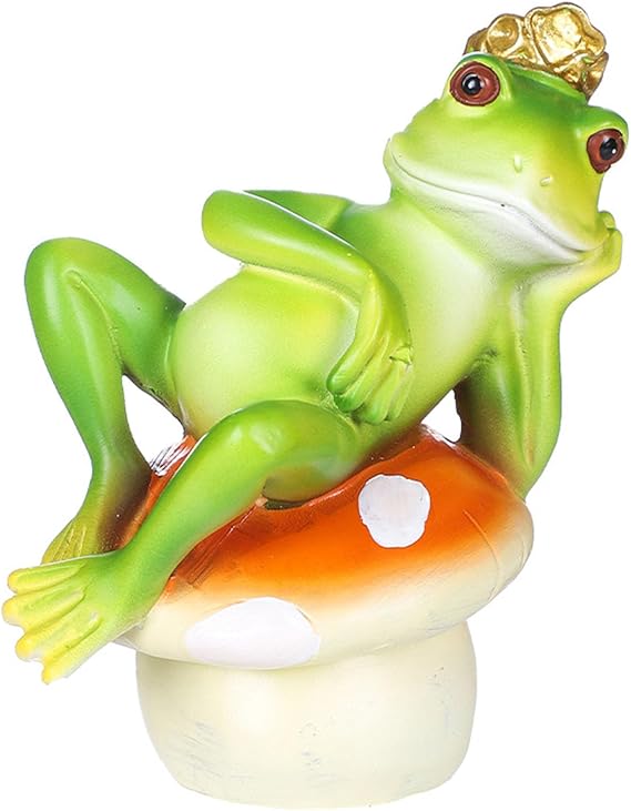 realideas Frog Garden Statue Cute Frog Figurine Decor