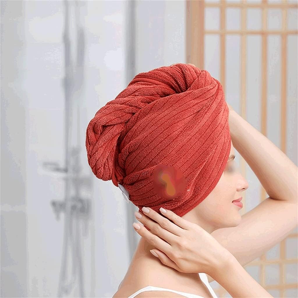 Care Cap With Button Absorbent Hair Towel Wrap Fast Drying Hair Wraps For Women