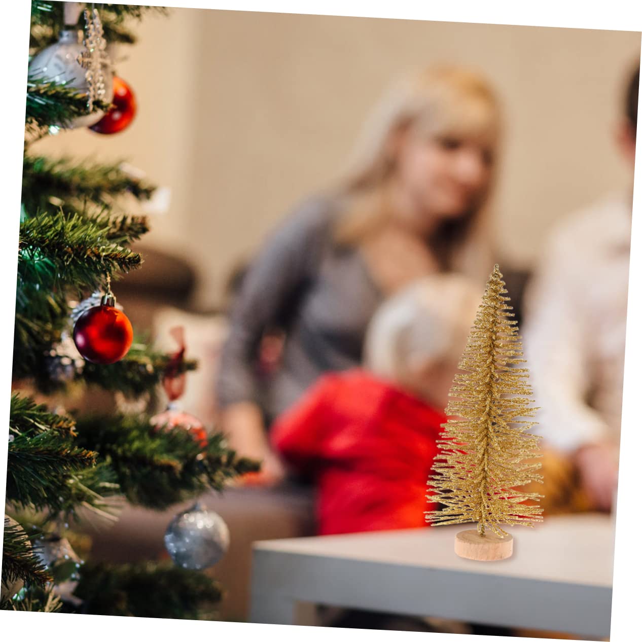 RLKHXBS Mała sosna 48 szt. Para Mesa De Dekoracja choinkowa Pulpit Złota sosna Udekoruj dekoracje Pulpit Prezent na Boże Narodzenie Xmas Party Ozdoba Dzień pamięci