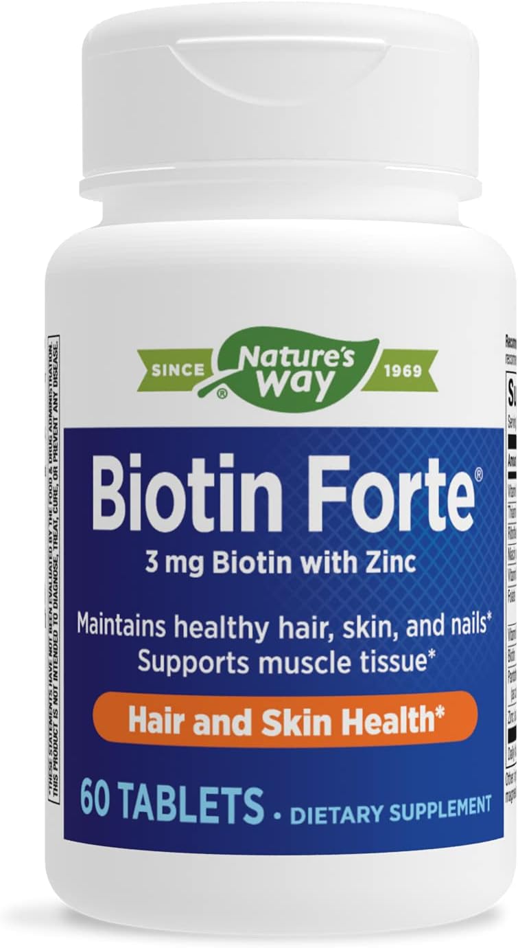 Nature's Way Biotin Forte, Hair Skin and Nails*, 60 Tablets