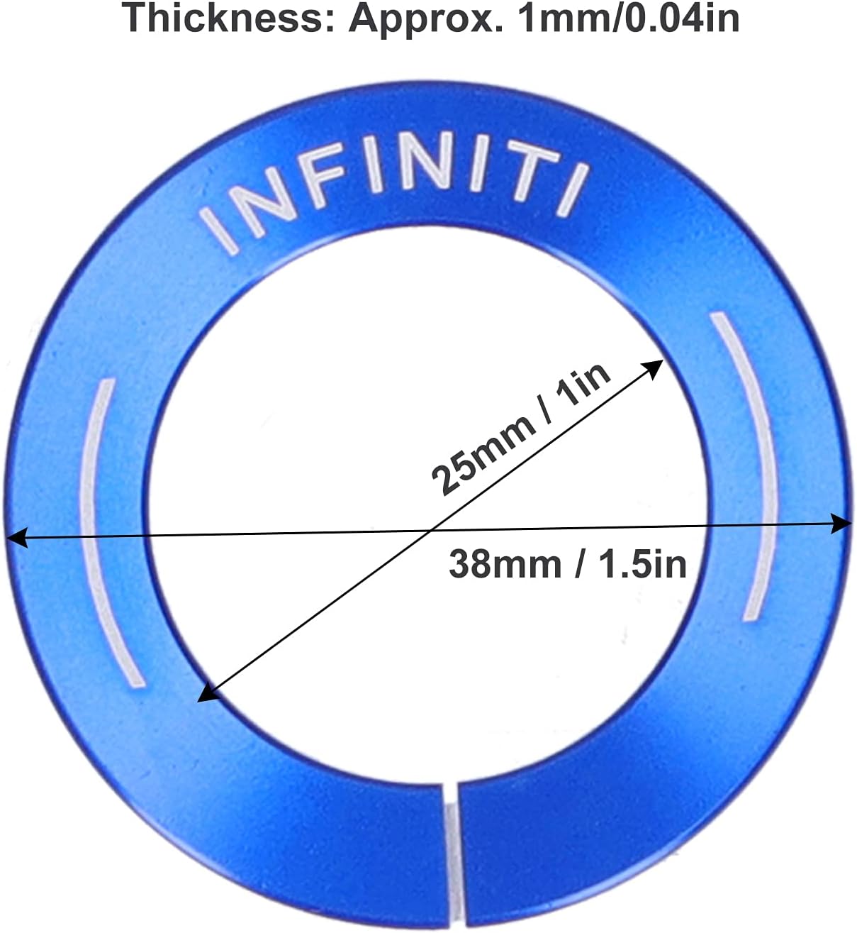 Engine Start Button Cover,2pcs Engine Start Stop Button Trim Cover Aluminum Alloy Decor Fit for Q50L QX60(Blue)