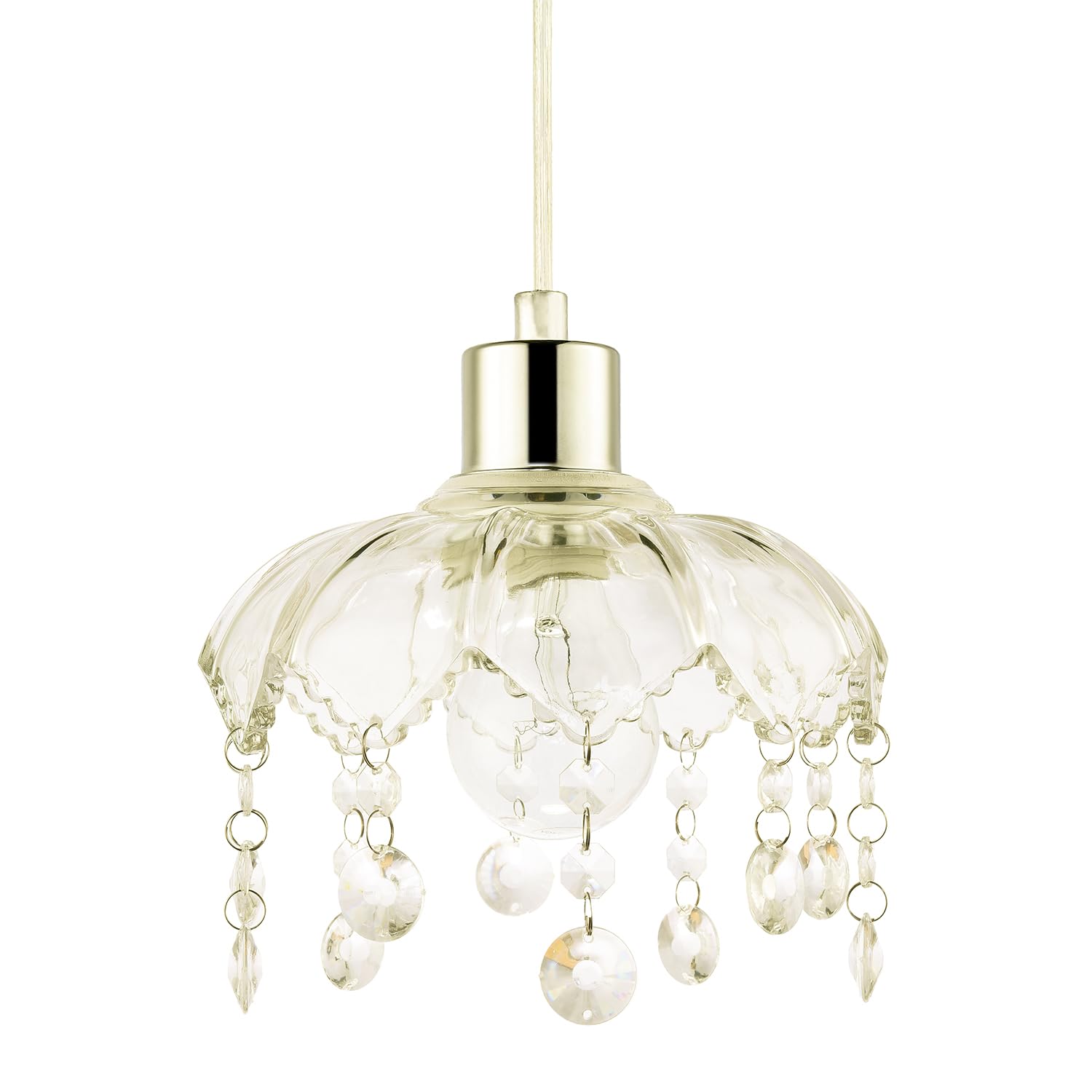 Happy Homewares Traditional And Shabby Chic Clear Glass Easy Fit Pendant Lamp Shade from B&Q