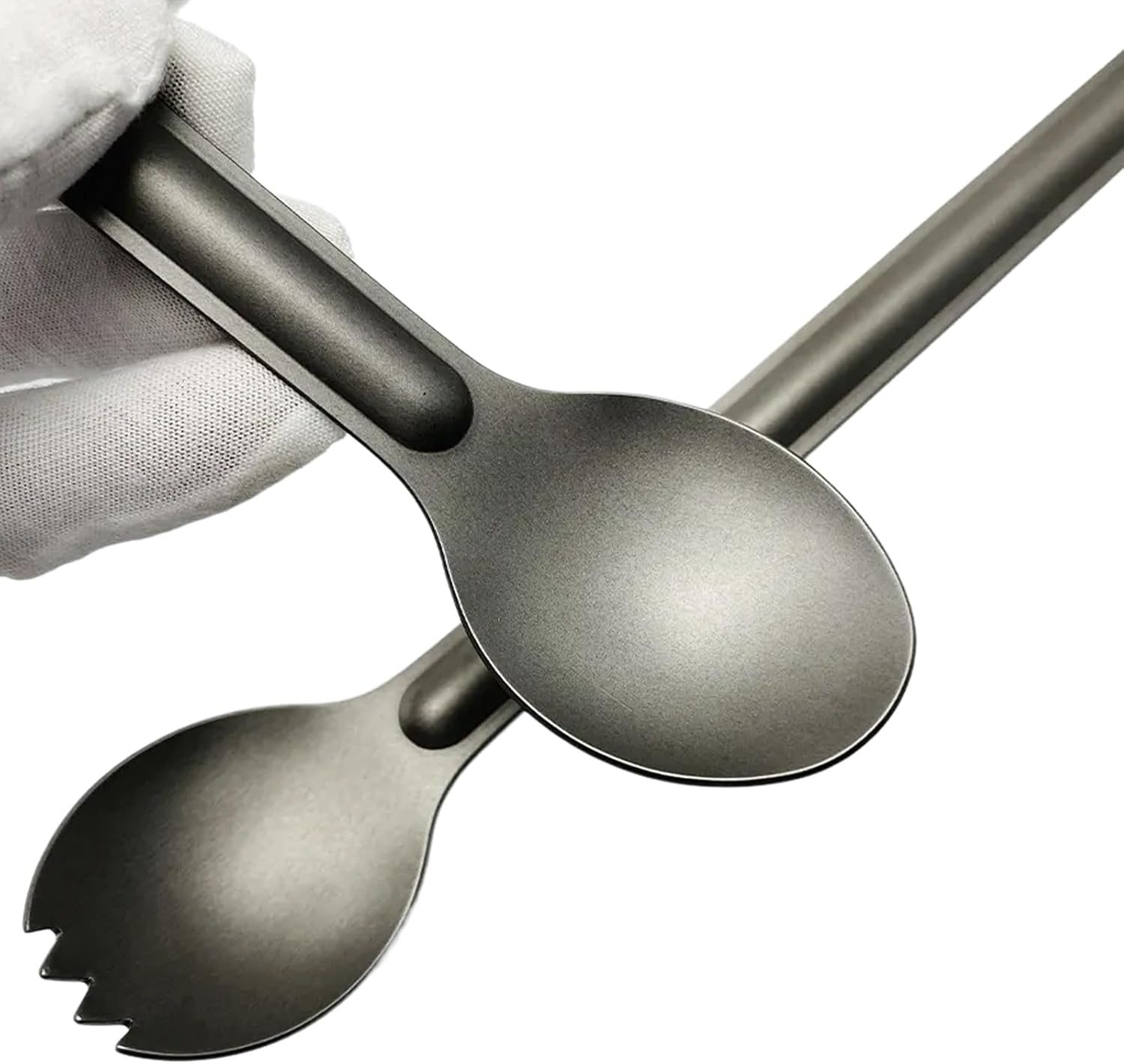 Long Handle Spork and Spoon, Portable Flatware for Outdoor Camping, Reusable