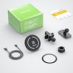 OHLPRO MagSafe Chargeur de montage de voiture iPhone Chargeur de voiture sans fil, coller sur le support de téléphone magnétique de tableau de bord pour iPhone 17 Pro Plus Max 16 15 14 13 12 Series, 15W Chargement rapide, coque en aluminium