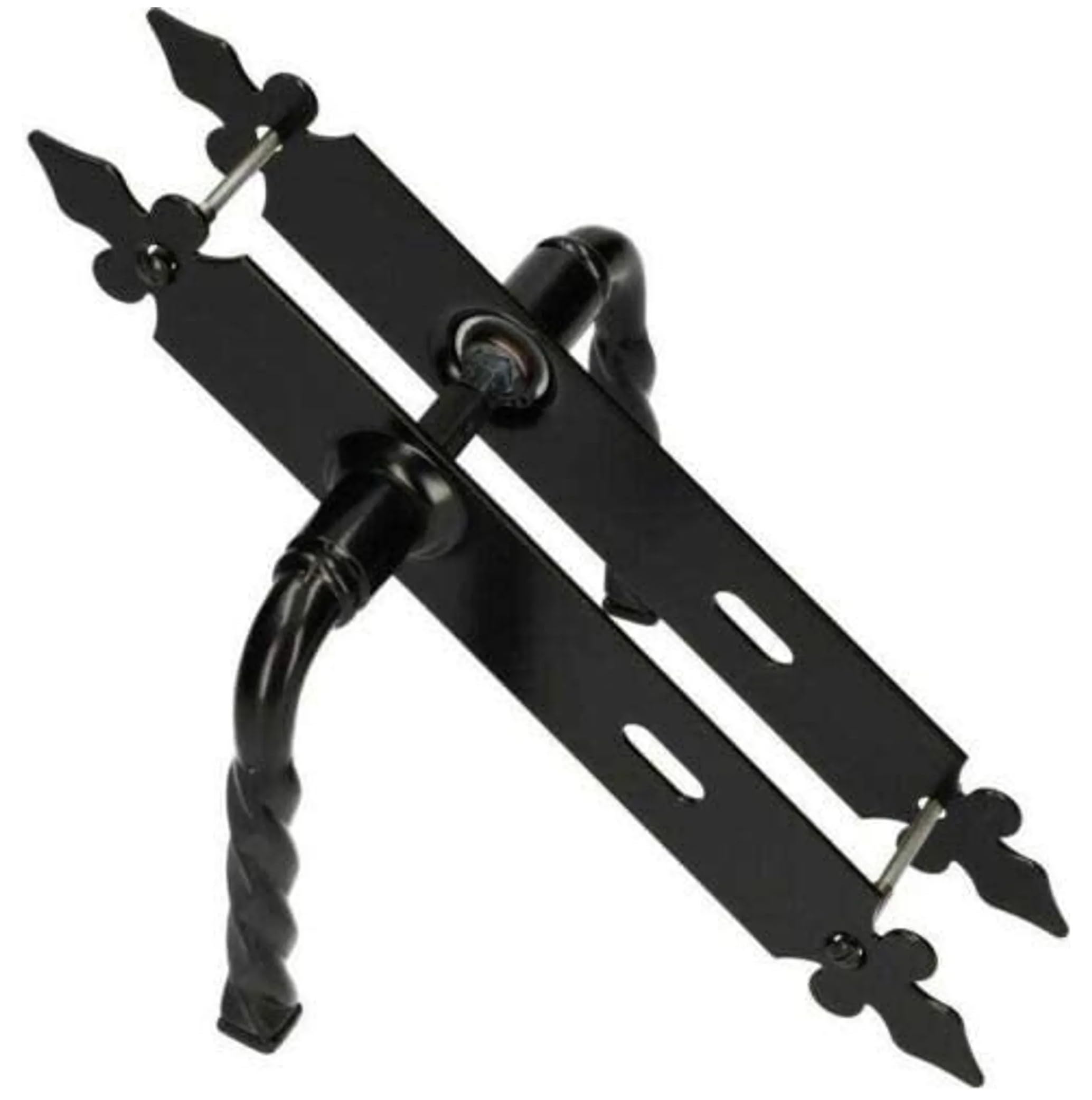 KOTARBAU Maniglia per porta, 90 mm, PZ/BB, colore nero, universale, per interni ed esterni, in ferro battuto, antiruggine (BB)