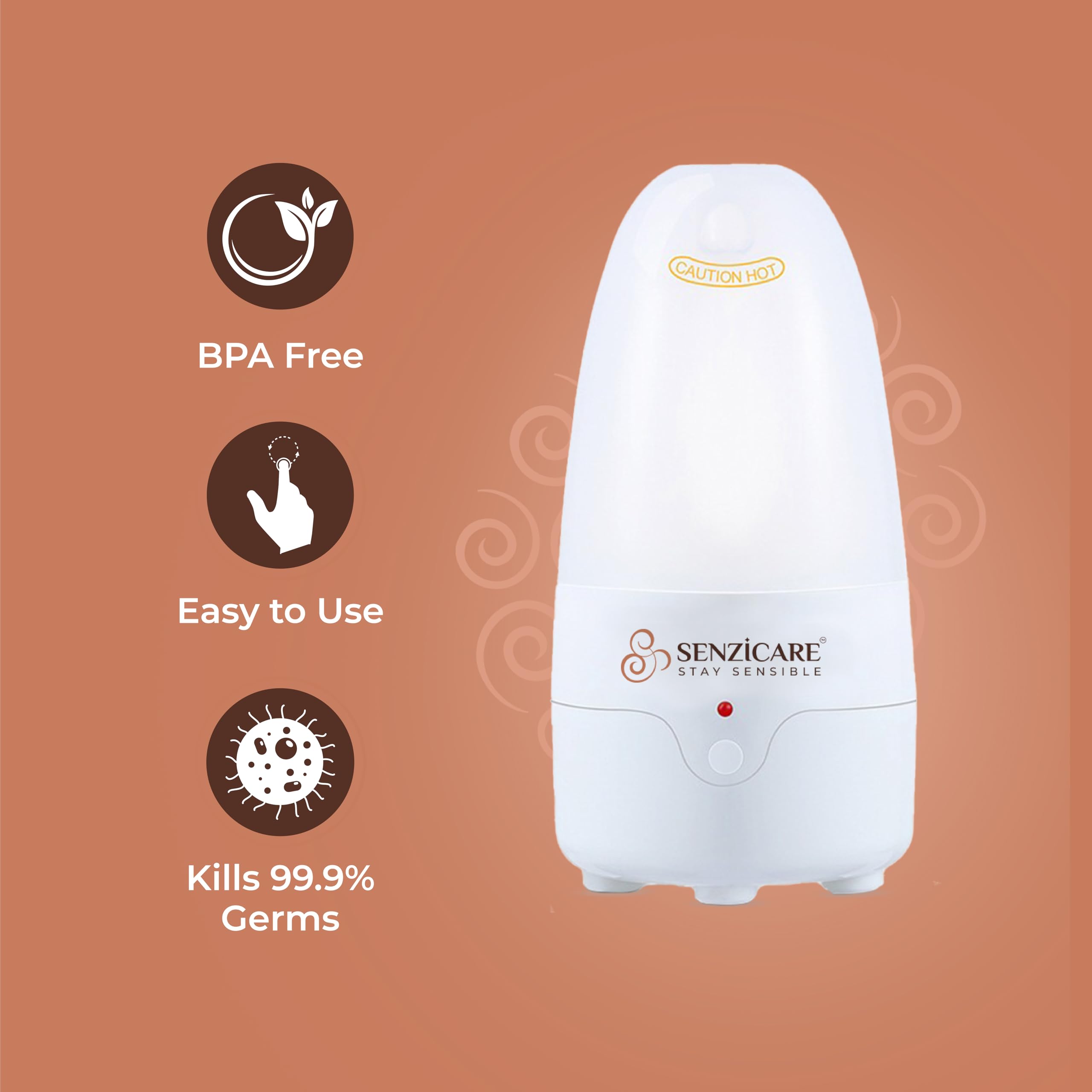 Senzicare Menstrual Cup Sterilizer | Electric Steam Sterilizer for Period Cup | Large Reusable Cup & 25 ml Wash Combo | BPA Free Auto Shut Off | Kills 99.9% Germs in 3-5 Minutes 1