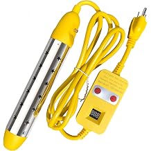 Portable Water Heater 1500W Immersion Heater for Bathtub with Switch Control, Bucket, Hot Tub, and Mini Inflatable Pool Fast Heating with Rust-Resistant 304 Stainless Steel CapYellow