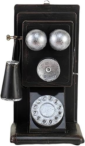 Vintage Decorative Rotary Phone Model Retro Antique Telephone Figurine Ornament for Home and Cafes Club Desktop Decors