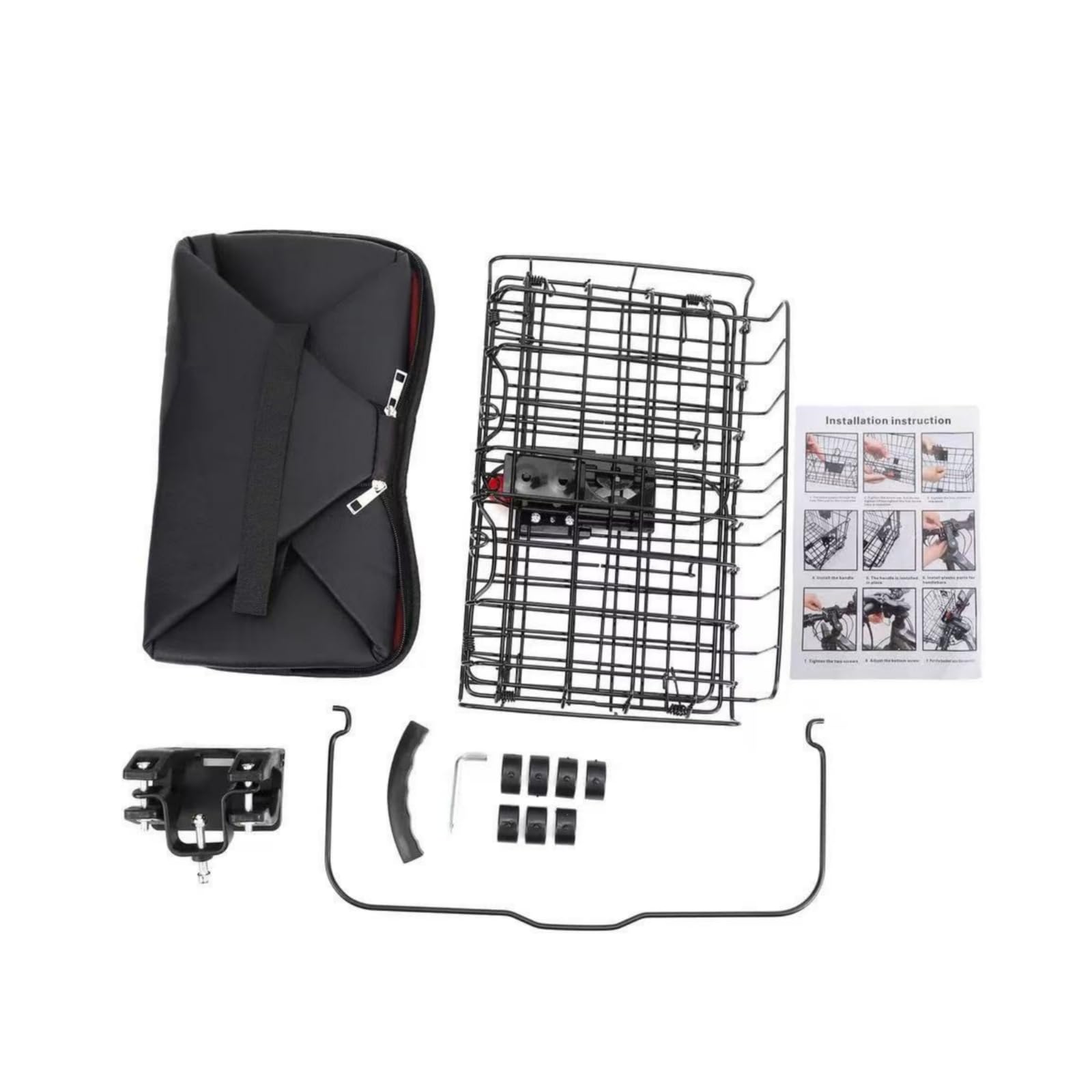 Panier Vélo Pliable Amovible, Modèle Pliable avec Sac Intérieur Et Boîte en Carton