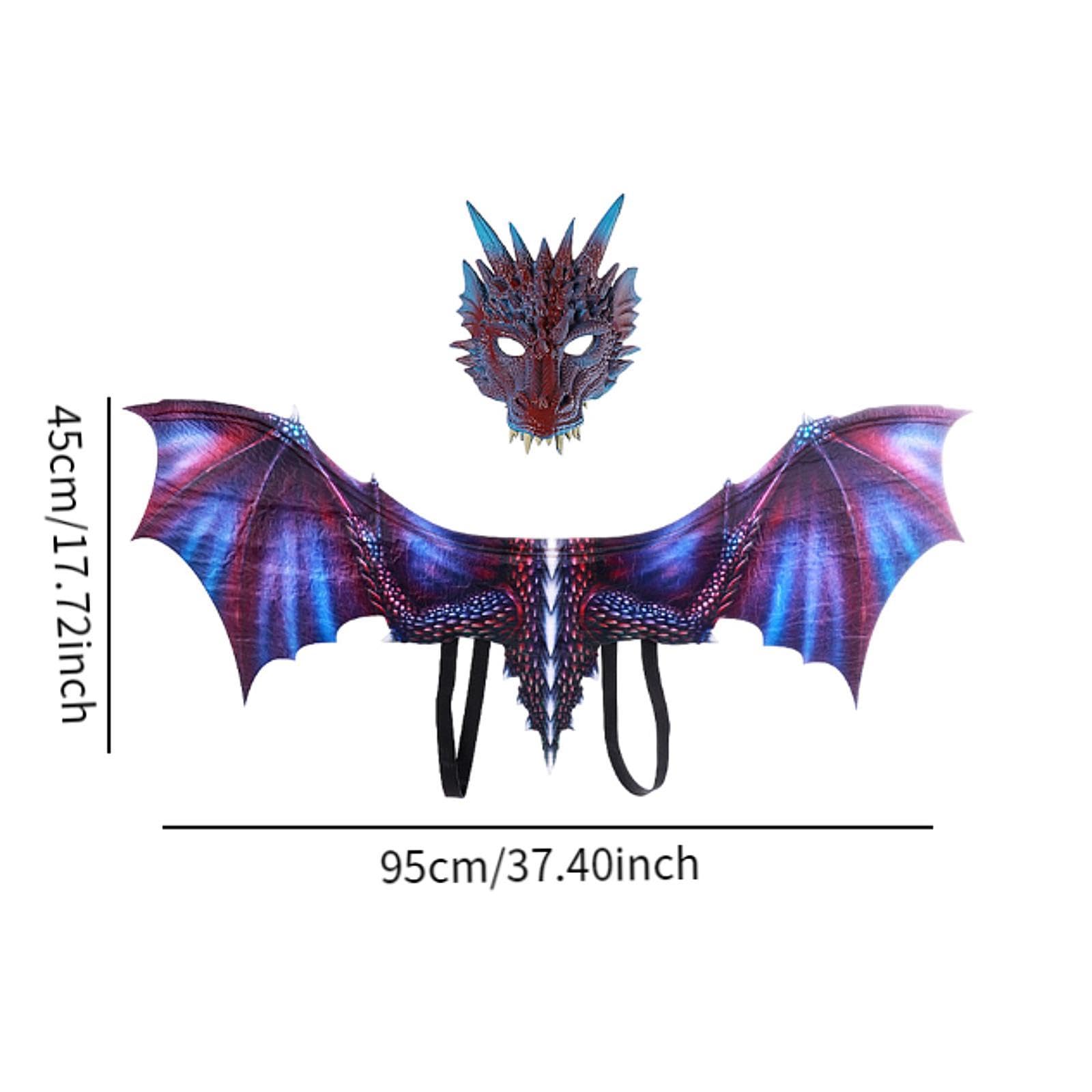 Costume da Drago in 2 Pezzi, Ideale per Travestimenti da Fiaba, Accessorio per Spettacoli Teatrali E Giochi di Ruolo, con vestibilità Comoda Grazie, Viola