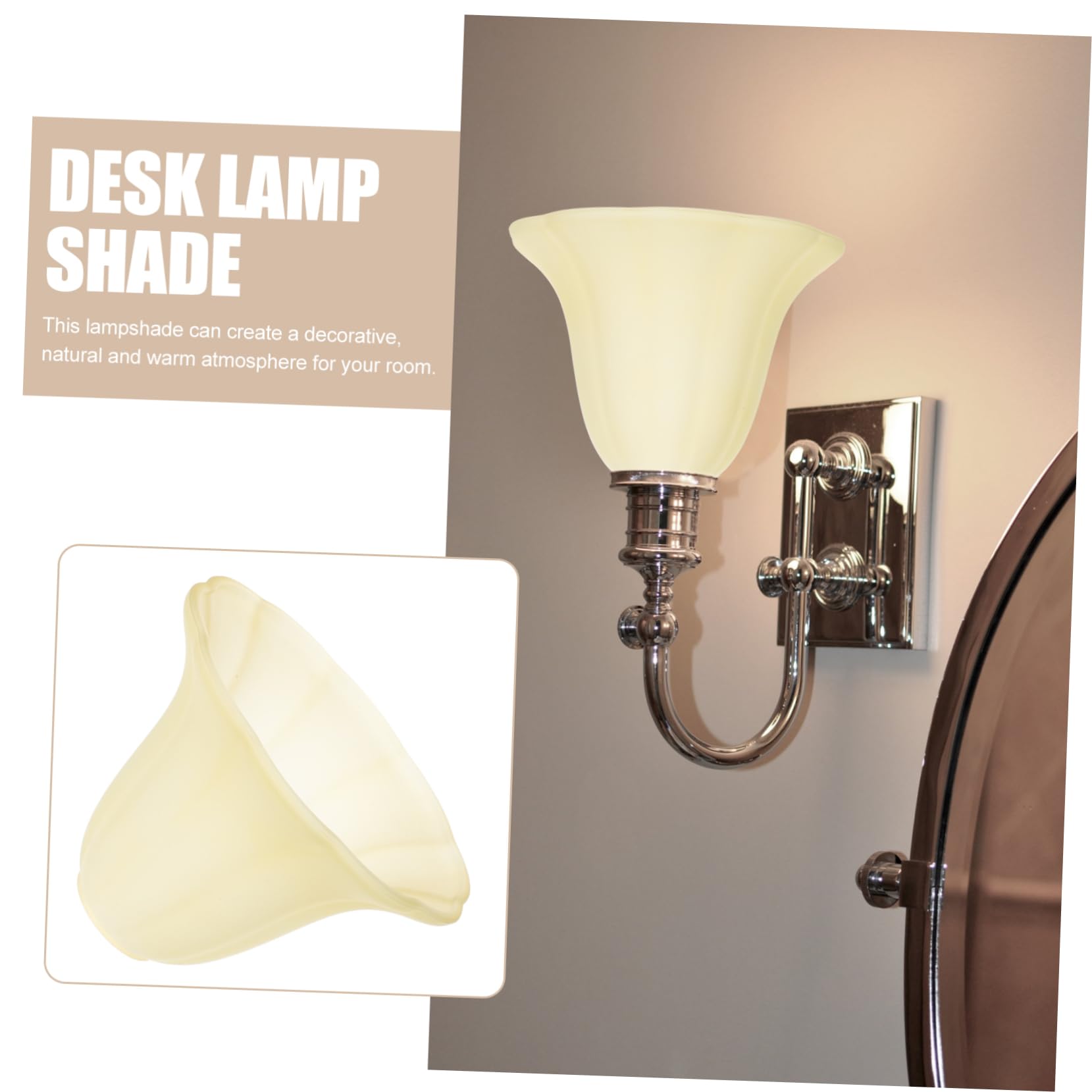 DOITOOL Paralumi In Vetro E27 Set Da 3 Pezzi, Coprilampada Decorativi Effetto Satinato, Accessori Per Lampade Da Soffitto E Parete, Illuminazione - 10
