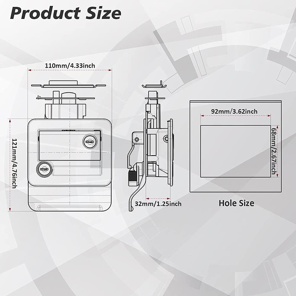 Entry Door Lock with Paddle Deadbolt for RV Travel Trailer, 100% Zinc Alloy Metal Rv Door Lock with 2 Keys, for Travel Trailer Camper Bus Yacht Truck (Color : White) (White)