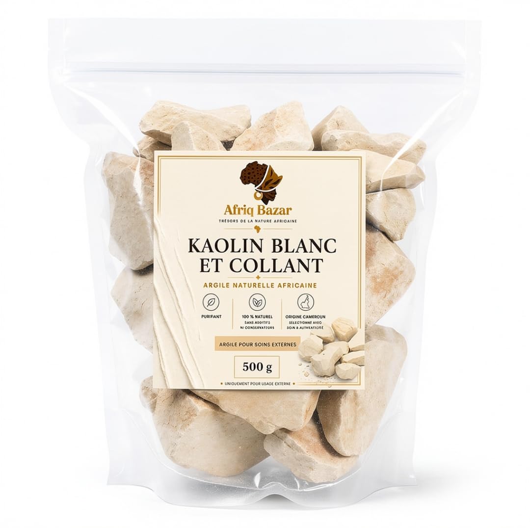 Kaolin Blanc Collant, Argile Naturelle, 500 g