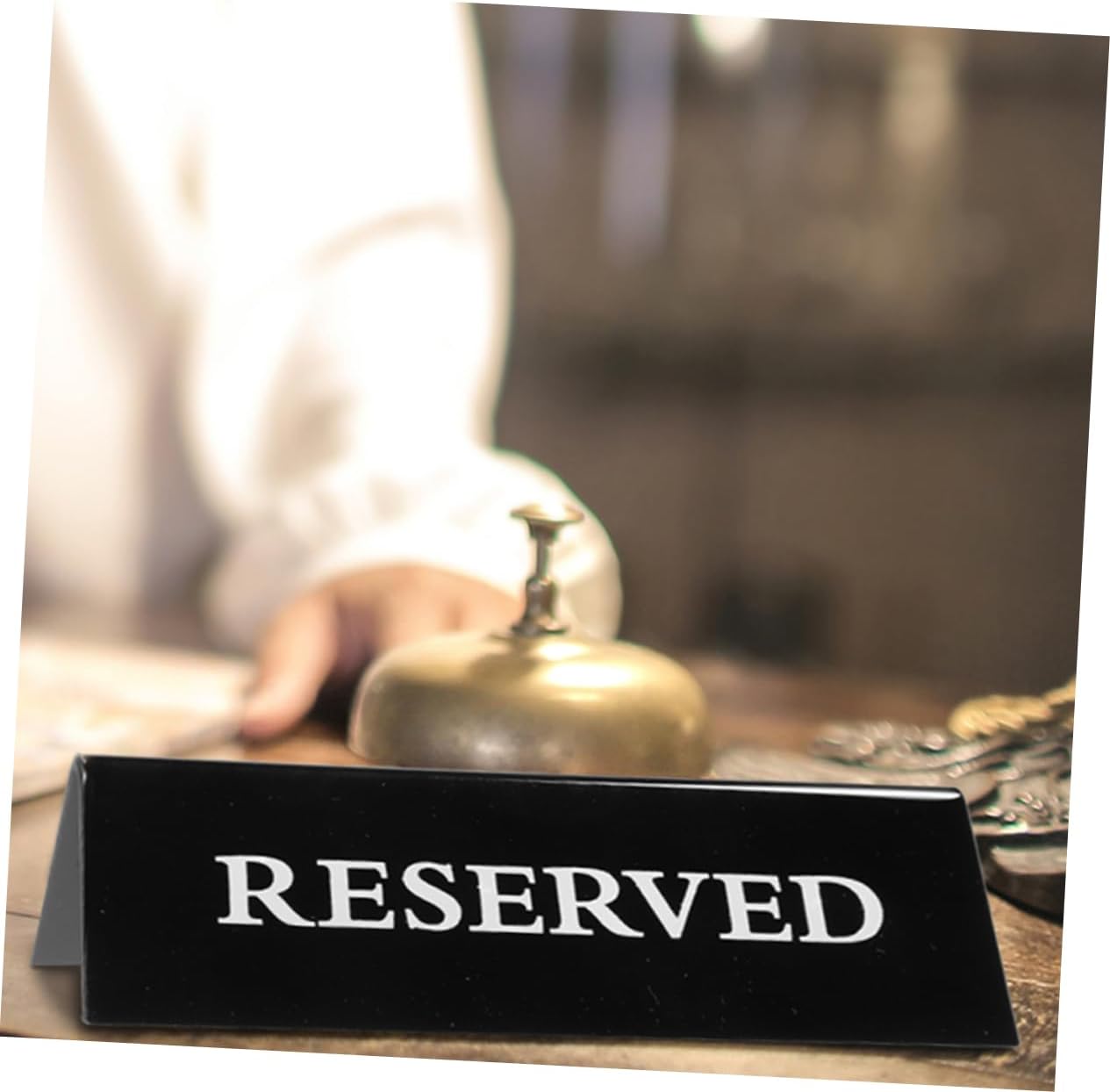 2pcs Elegant Acrylic Table Top Sign Restaurant Decor Inverted Triangle Shape Easy-clean Material for Seating