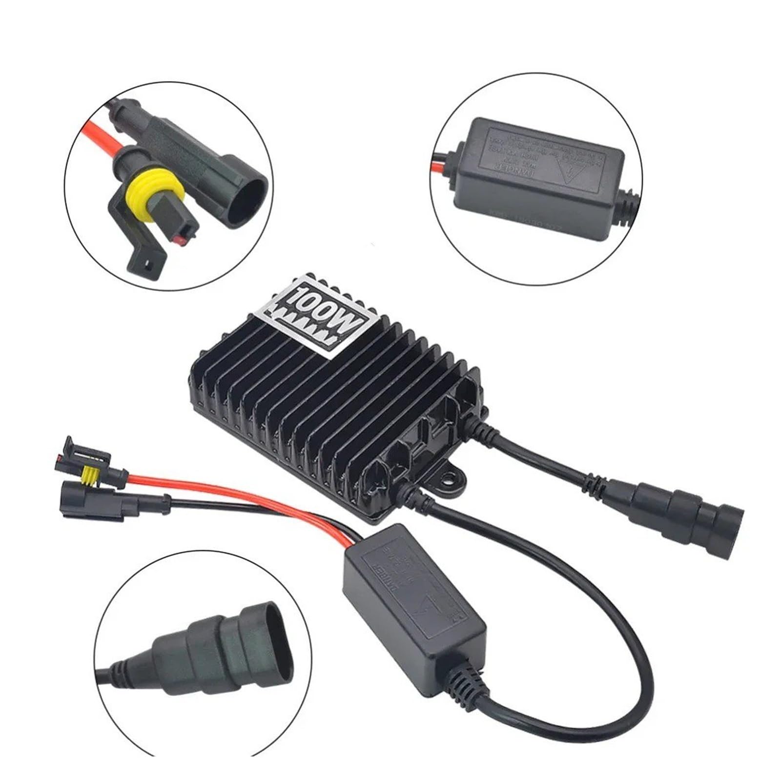 Kit Ballast Au Xénon AC12V 100W Ampoule Phare HID Haute Puissance H1 H3 H7 4300k 6000k 8000k Lampe Remplacement Halogène Ballast Xénon Hid