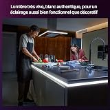 Philips Hue OmniGlow LED Strip 3m microLED – 2700 lumens – Vivid Colours and White Light – Flexible Interior Lighting – Even Light – Can be Cut to Size – App and Voice Control - 3