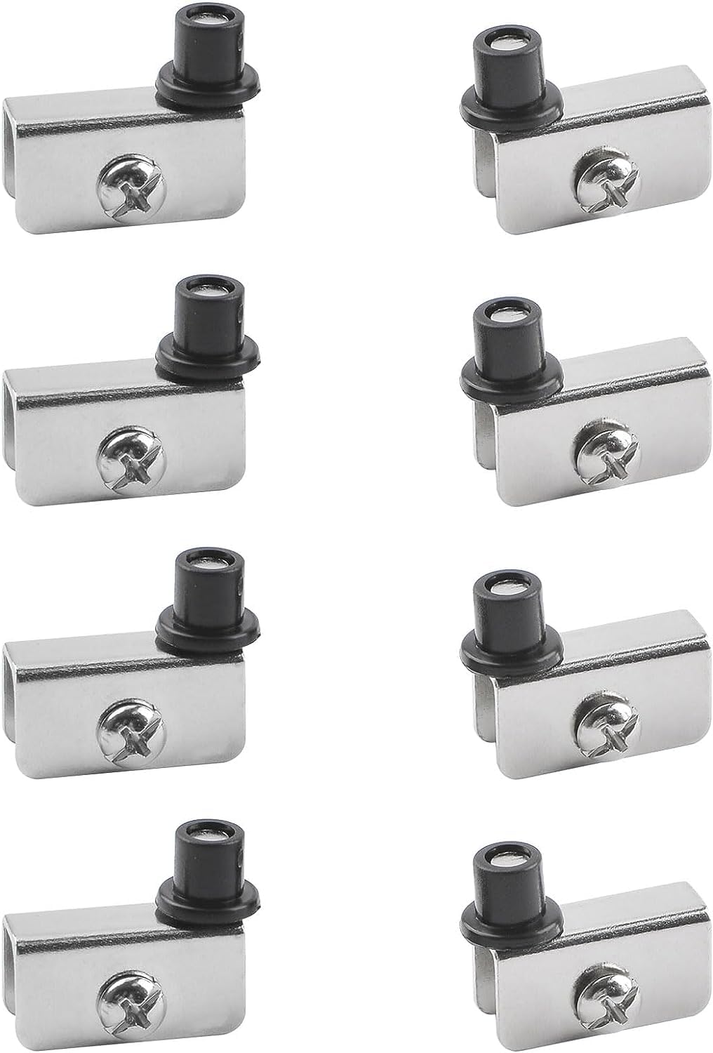 8Pcs Nickel-Plated Frameless Glass Door Pivot Hinges Clamp Adjustable, Fit for 3-5mm Free-Swinging Acrylic/Glass Door