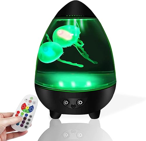SENCU Regalos para niños y adultos lámpara de lava de medusas luz nocturna que cambia de color con control remoto carga USB lámparas de medusas para