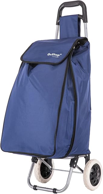 86L Expandable Lightweight Shopping Trolley, Hard Wearing & Foldaway Trendy Folding/Collapsible Push/Pull Carts for Easy Storage with 2 Strong Wheels (86L, Navy)