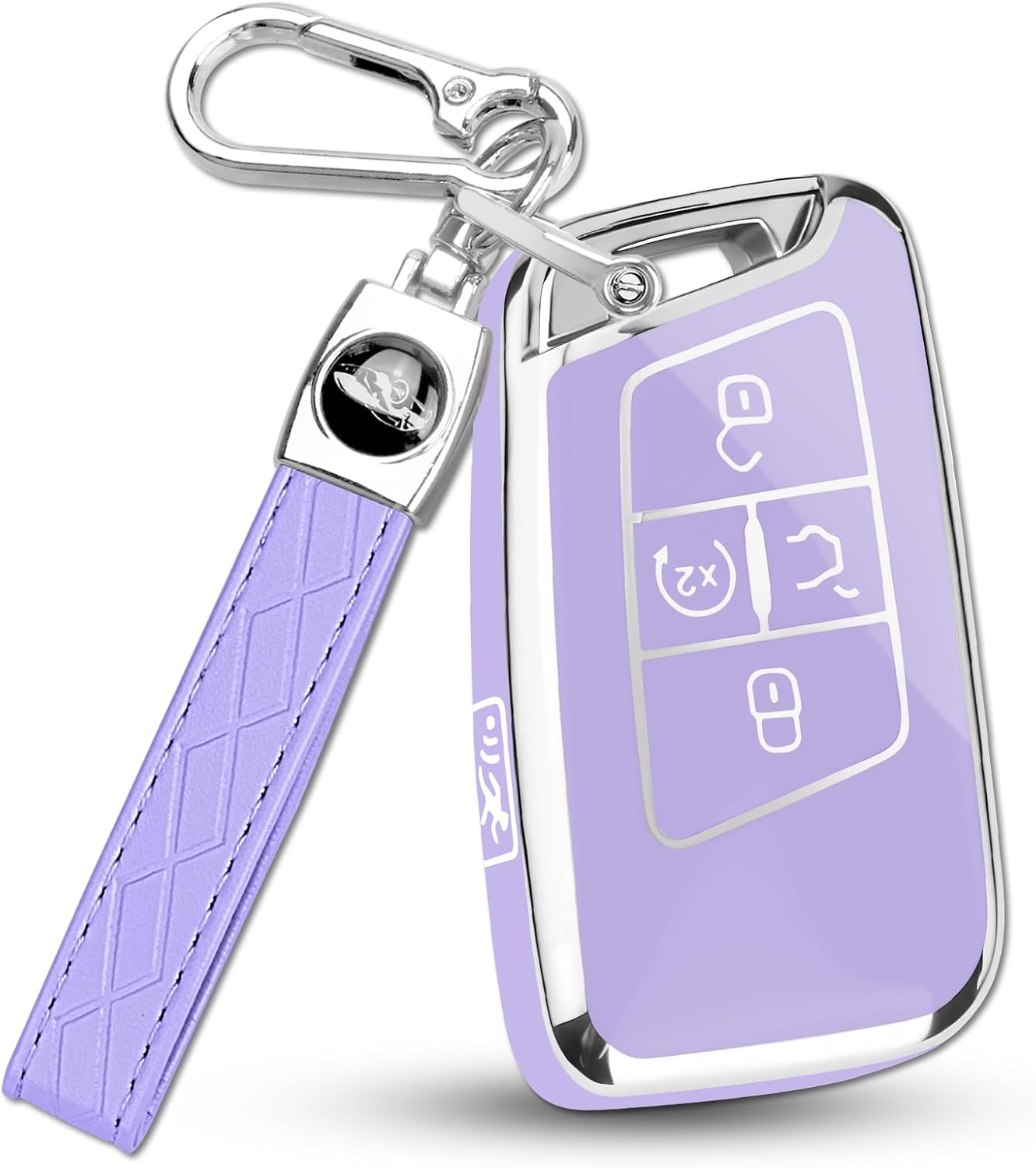 QBUC for Volkswagen Key Fob Cover Compatible with VW Tiguan Taos Jetta Atlas Passat Alltrack Arteon 5-button Car Smart Key