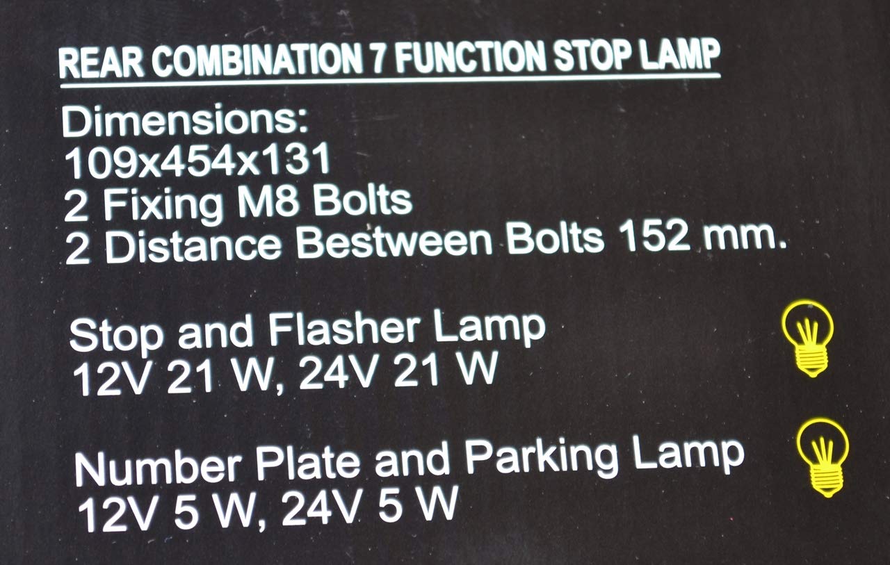 24/7Auto 2 luces traseras 12 V 24 V lámparas PIN AMP 1.5 para camiones, remolques, chasis