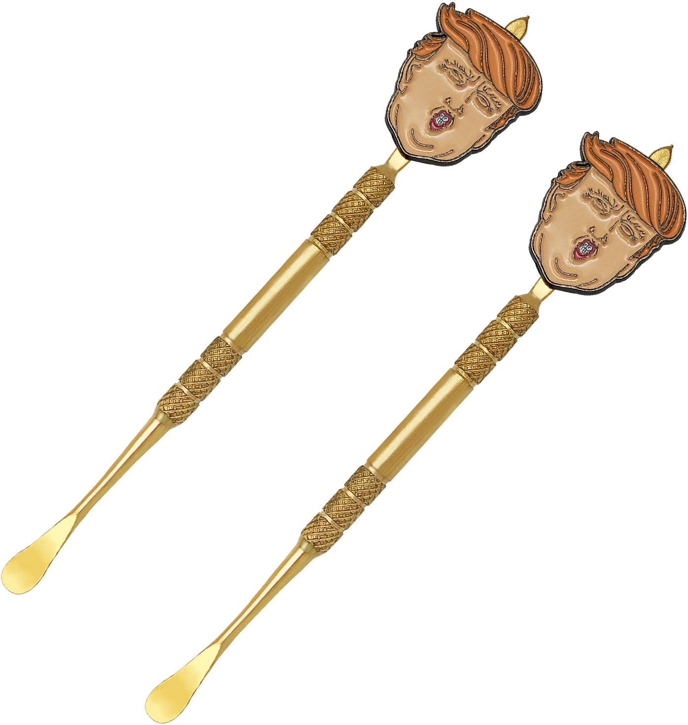 2 Pack 4.7 Inch Wax Carving Tool, Trump Toy Gift Stainless Steel Wax Sculpting Tool (Gold)