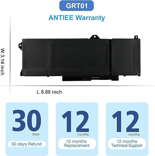 Miniatura 7 de ANTIEE GRT01 - Batería para portátil Dell Latitude 5421 5431 5531 5521 Precision 3561 3470 3571 Alienware m17 R5 AMD Series Laptop 00P3TJ 0P3TJ
