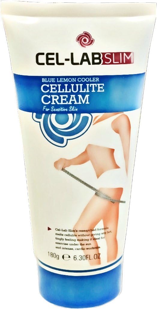 Cel-Lab Slim Blue Lemon Cooler Cellulite Cream for Sensitive Skin 6.3 Fl. Oz.