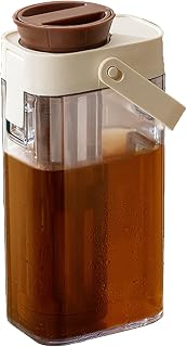 Jarra Para Café Frío - Jarra Para Té Helado Con Capacidad Generosa Y Filtro Permeable Resistente Con Asa Y Tapa, Recipiente Sin Fugas Para Preparar Bebidas Refrescantes,Recipiente Resistente Que Ahorr