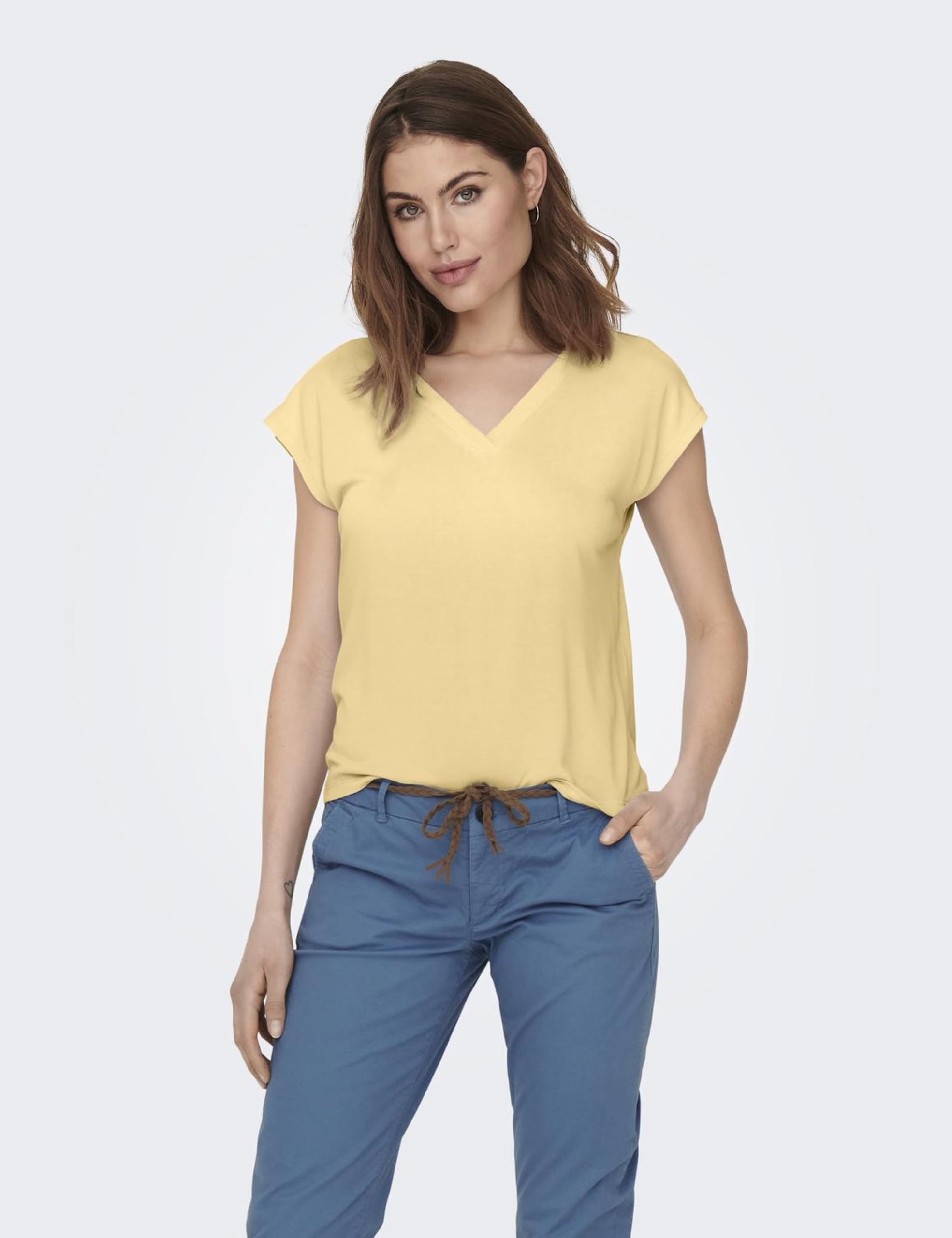 ONLY Onlfree Life S/S Mod.V-Neck Top JRS Noos