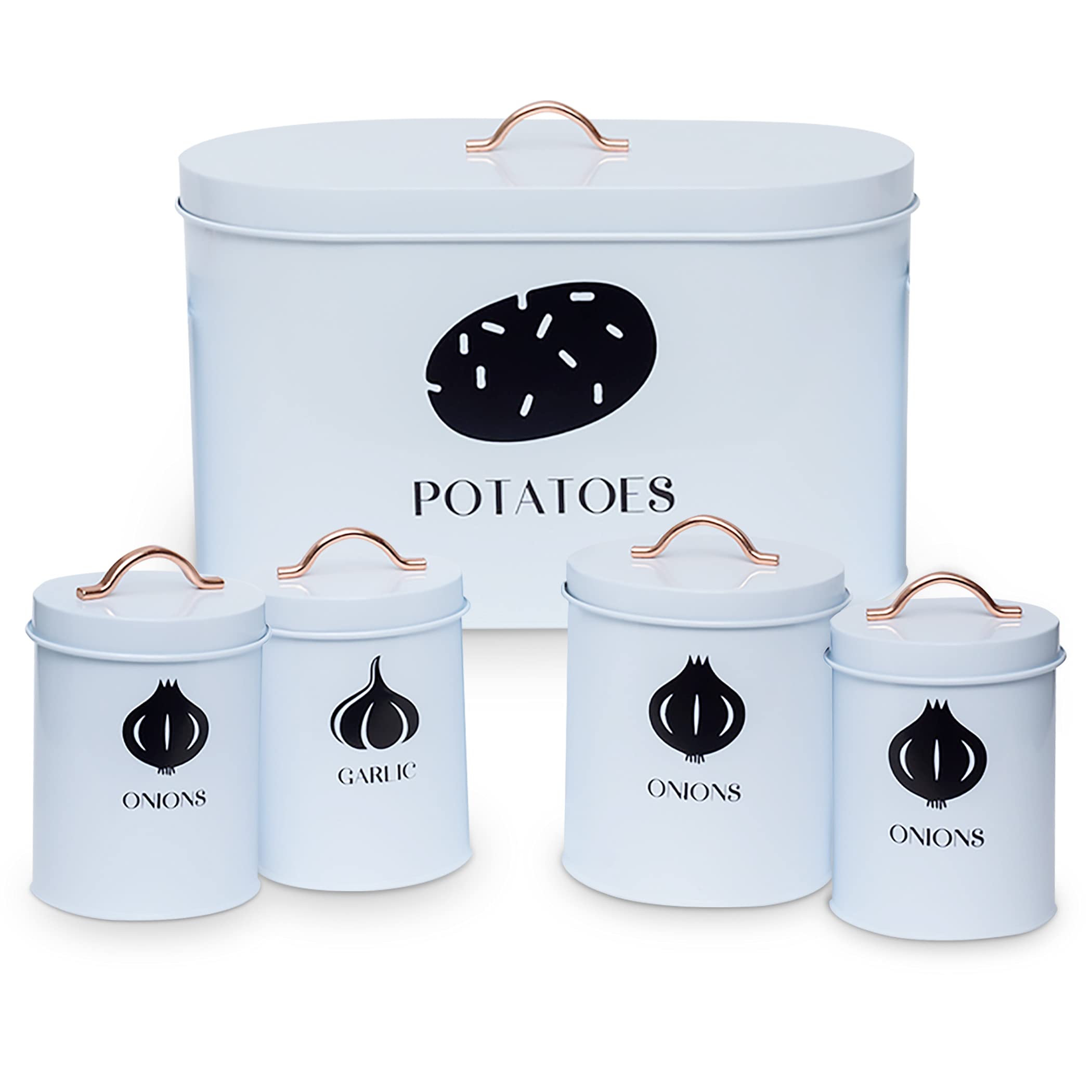 Buy Potato and Onion Storage Canisters Premium Metal Potato and Onion
