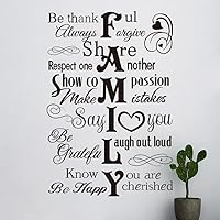 Vista 2 de Runtoo Pegatinas de Arte de Pared Familiar Citas Inspiradoras Calcomanías de Pared Decoración de Pared para Sala de Estar Dormitorio Decoración